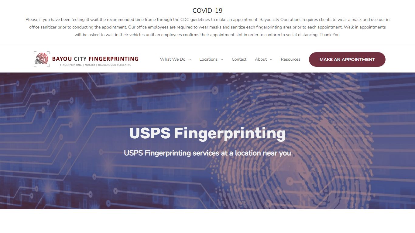 USPS Fingerprinting - Bayou City Fingerprinting