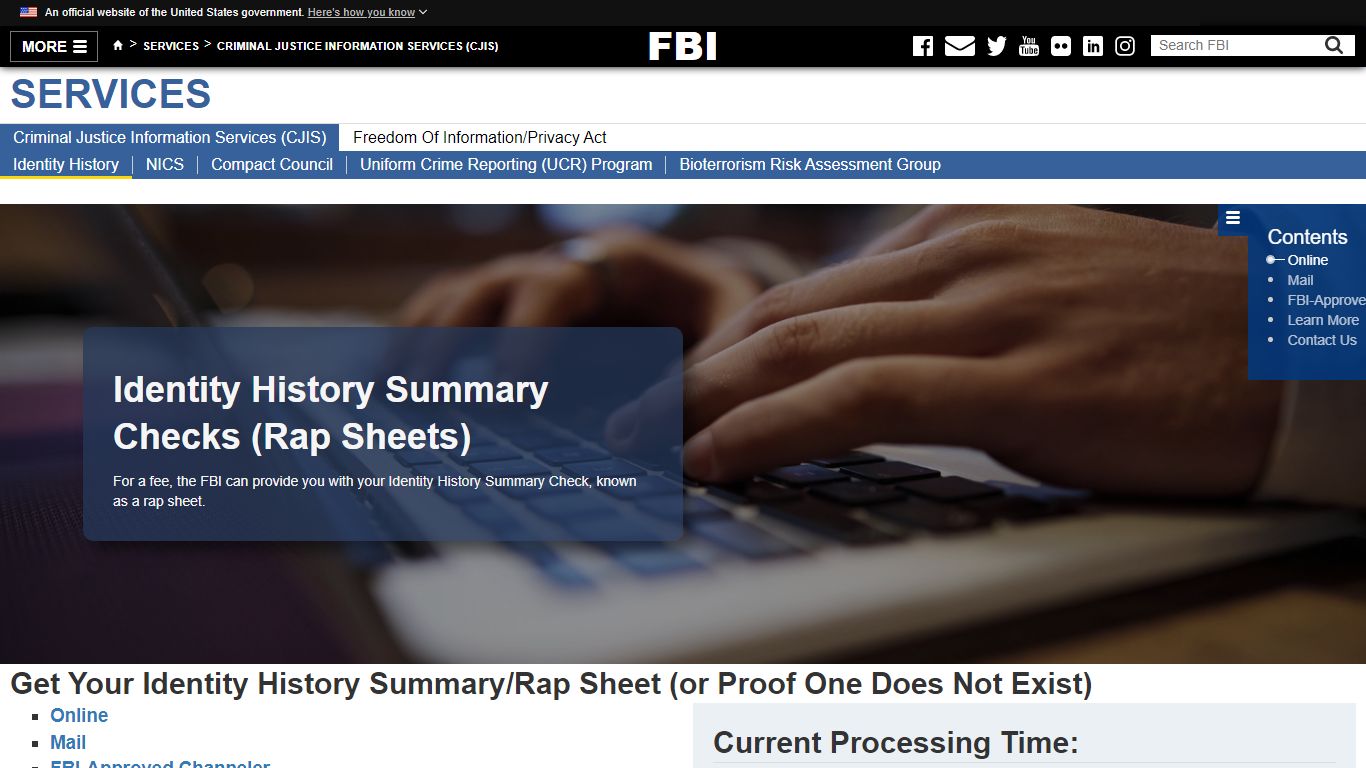Identity History Summary Checks — FBI - Federal Bureau of Investigation